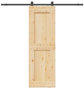 vidaXL Ușă glisantă cu set de feronerie 70x210 cm, lemn masiv de pin