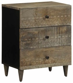 vidaXL Noptiera gri deschis 50x33x60 cm lemn masiv de mango