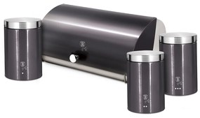 RESIGILAT - Set cutie paine si 3 recipiente bucatarie Carbon Pro Edition Berlinger Haus BH 6732