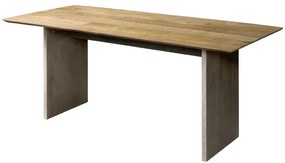 Masa dreptunghiulara din lemn 200x100x76 cm maro/gri inchis