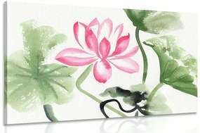 Tablou floare de lotus în acuarelă