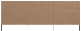 vidaXL Paravan anti-vânt cu 3 panouri, gri taupe, 400 x 160 cm textil