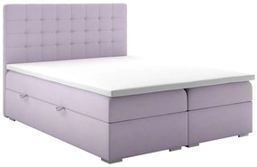 Pat matrimonial Boxspring 140 cm Clady (violet deschis) (cu sp. depozitare). 1020251