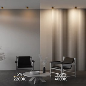 Spot LED incastrabil ajustabil IP44 Onda negru/auriu