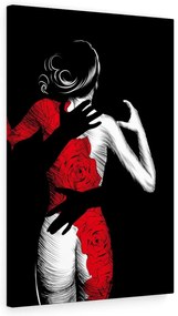 Tablou canvas Women With Red Dress 120x80 cm