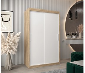 Dulap de haine 120 cm Toki (stejar sonoma + alb mat). 1064814