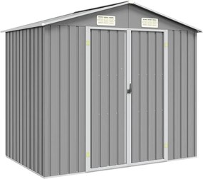vidaXL Șopron de grădină, gri, 205 x 129 x 183, oțel galvanizat