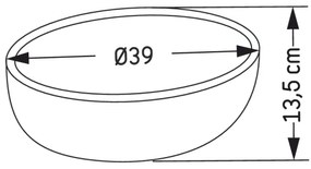 BATH DELUXE 06-039-19-23-00 - Lavoar pentru blat BERGEN, diam. 39 cm, beton/gri