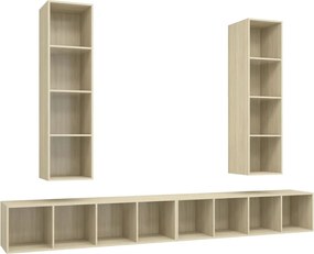 vidaXL Dulapuri TV suspendate 4 buc, stejar sonoma, lemn prelucrat