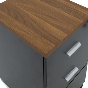 Comoda pe roti Oscar 3 sertare nuc - carbon 40x48x63cm
