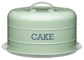 Cutie metalică rotundă pentru prăjituri Kitchen Craft Nostalgia, verde, ⌀ 28,5 cm