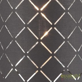 Lampadar elegant cu abajur din tesatura gri cu argintiu, Kidal 15228S1 GL