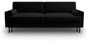 Canapea extensibila Scott cu 3 locuri si tapiterie din catifea, negru