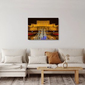 Tablou pe sticlă - Palatul Parlamentului, București, România (70x50 cm)