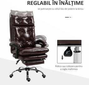 Scaun de Birou Ergonomic Vinsetto, Suport picioare, Inaltime Reglabila Maro | Aosom Romania