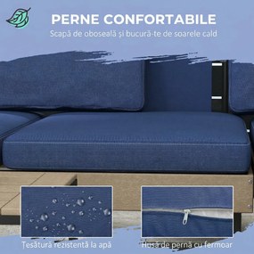 Outsunny Set de Mobilier de Gradina cu 3 Piese, cu Canapea | Aosom Romania