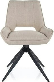 Scaun rotativ TELLO, bej deschis/negru, stofa clasica/metal, 54x46x84