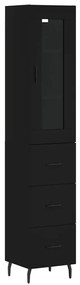 3199250 vidaXL Dulap înalt, negru, 34,5x34x180 cm, lemn prelucrat
