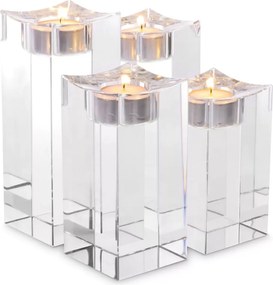 Set de 4 suporturi pentru lumanari Giancarlo high