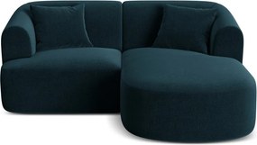 Colțar petrol cu tapițerie din catifea (cu colț pe partea dreaptă/cu șezlong) Campi – Cosmopolitan Design