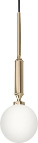 Pendul suspendat din metal auriu 43cm si glob sticla Ero I