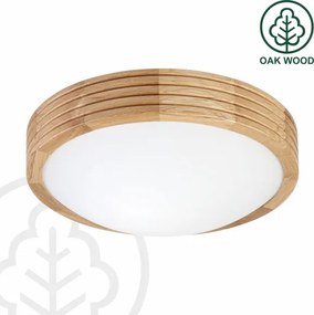 Brilagi - Lampă LED de tavan CARVALHO MODERN SLIM 1xE27/60W/230V diametru 27,5 cm stejar