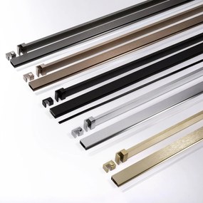 Paravan de dus Rea Flexi Grey / Brush Copper 130