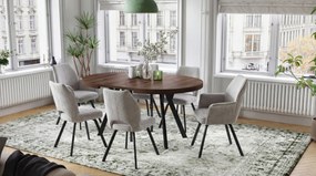 MAZZONI EXPORT TULIP Bej Închis (material textil UF980-03) - SCAUN MODERN TAPIȚAT CU COTIERE PENTRU SUFRAGERIE/LIVING/BIROU LOFT