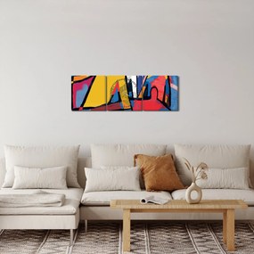 Tablou - Abstract bărbați (cu ceas) (90x30 cm)