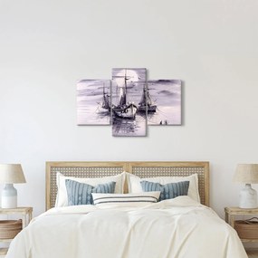Tablou - Port marin, pictură în ulei (90x60 cm)