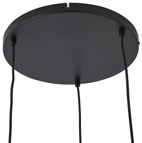 Lampă suspendată Hotel Chic neagră cu sticlă aurie și verde 3 lumini - Zuzanna