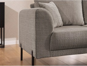 Colțar taupe cu tapițerie din chenille (cu colț pe partea dreaptă/în formă de ”L”) Mauris – Ropez