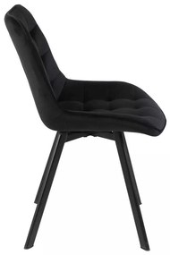 Scaun de bucătărie Albons Velvet, negru