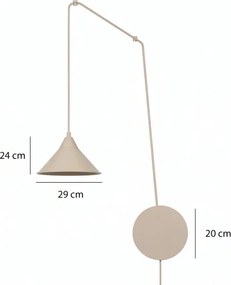 Lampă suspendată pe cablu ABRAMO 1xE27/15W/230V bej