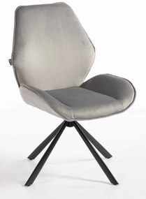 HR350 BAZĂ STEA Scaun Gray din Catifea Bază Neagră