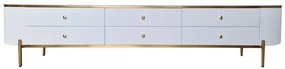 Comoda TV Morena alb/auriu L220 cm