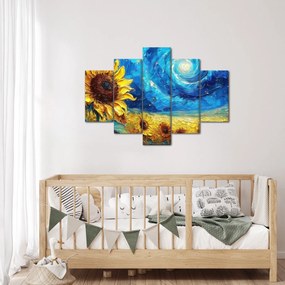Tablou - Pictura floarea-soarelui (150x105 cm)