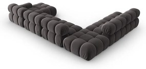 Canapea gri închis cu tapițerie din catifea 379 cm Bellis – Micadoni Home