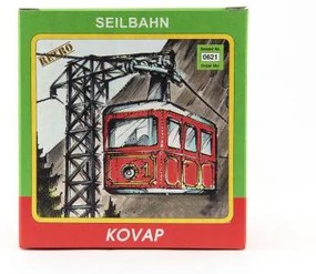 Telecabină roșie cu cheie,metalică 10x7,5cm Kovap