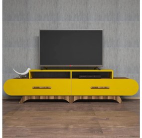Masă TV/Dulap Florian (Nuc + Galben). 1088859