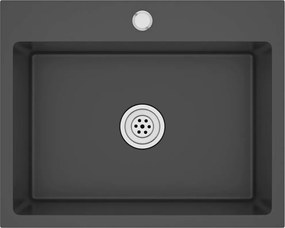 vidaXL Chiuvetă de bucătărie lucrată manual, negru, oțel inoxidabil