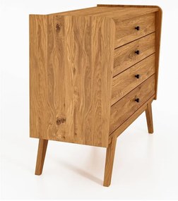 Comodă joasă din lemn de stejar 100x90 cm Retro - The Beds