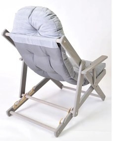 Șezlong de grădină gri din lemn pliabil Borneo – Rojaplast