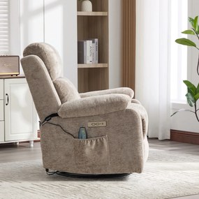 Fotoliu recliner electric dumonde cu funcție de balansare ,rotire și masaj în 8 puncte Arvo