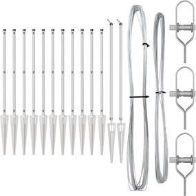 vidaXL Stâlp de gard. 13 pcs Argintiu Oțel