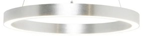 Lustra LED design modern circular CARLO argintiu, diametru 40cm