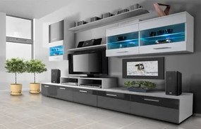 Mobilier living Beverley I (alb + gri) (cu iluminat). 611010