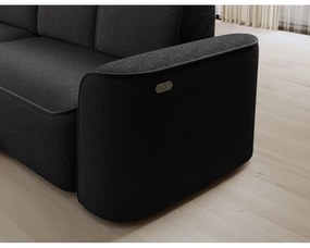 Colțar gri antracit cu tapițerie din țesătură bouclé (cu colț pe partea stângă/cu șezlong) Ume – ELTAP