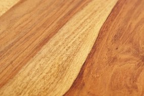 Raft pentru sticle vin/ Masuta laterala CUBUS 40cm sheesham A-41137 VC