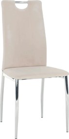 Scaun OLIVA NEW, bej/crom, stofa catifelata/metal, 42x52x97 cm